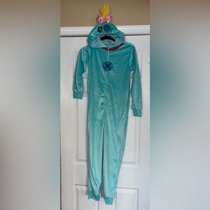 Disney Stitch Plush onesie in Aqua Teal girl size large